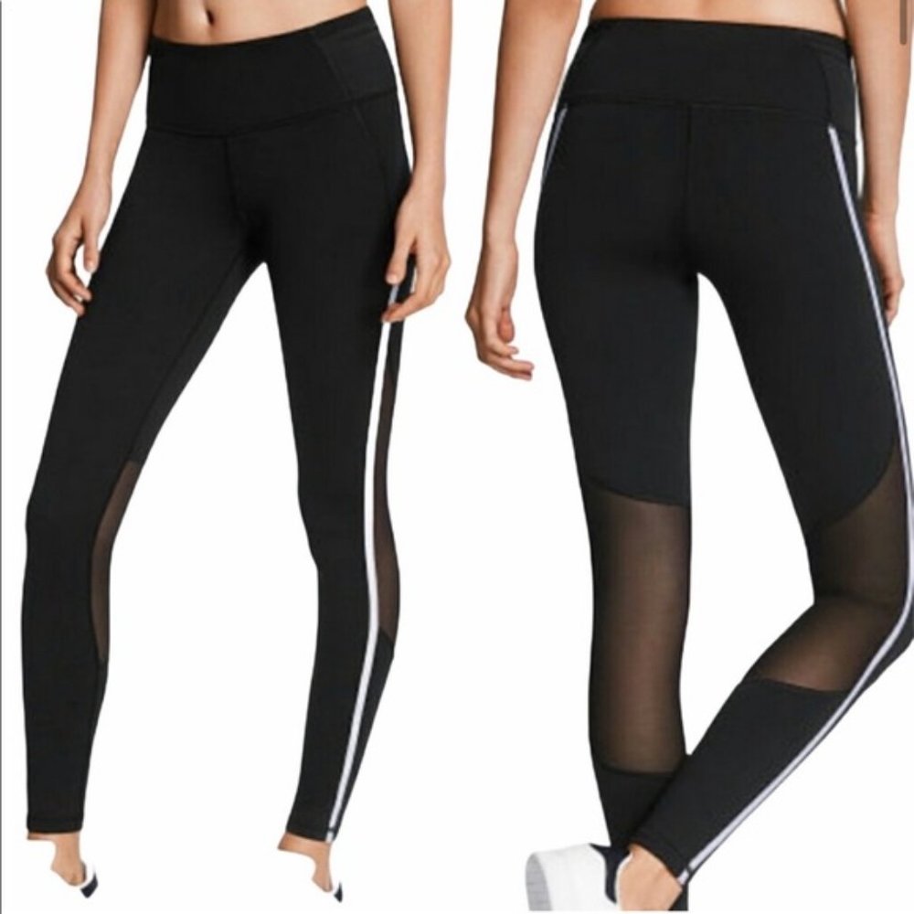 Victoria's Secret Sport Black & Silver Knockout Tights